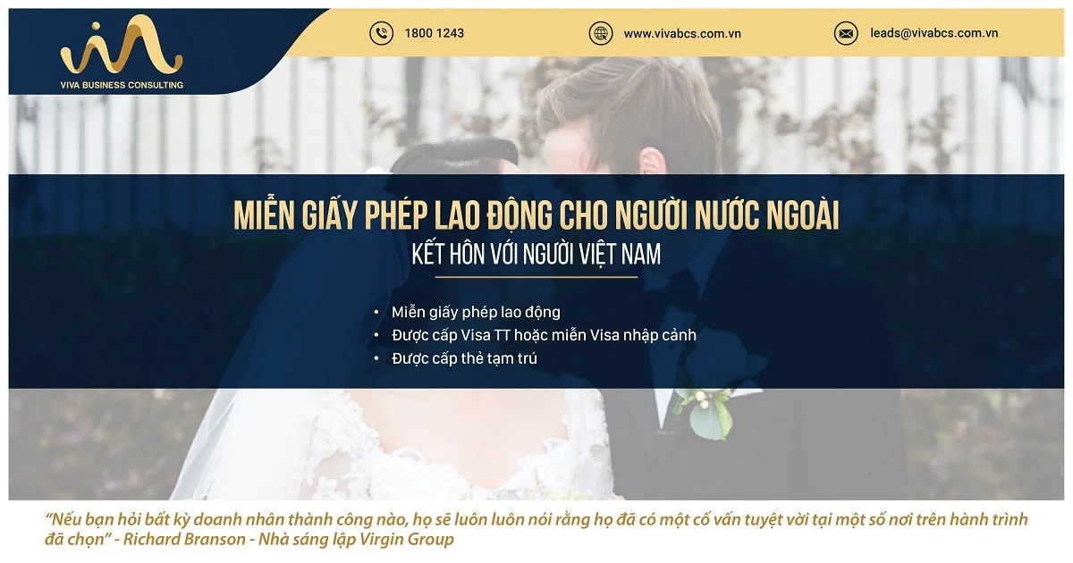 Miễn giấy phép la o động cho người nước ngoài kết hôn với người Việt Nam
