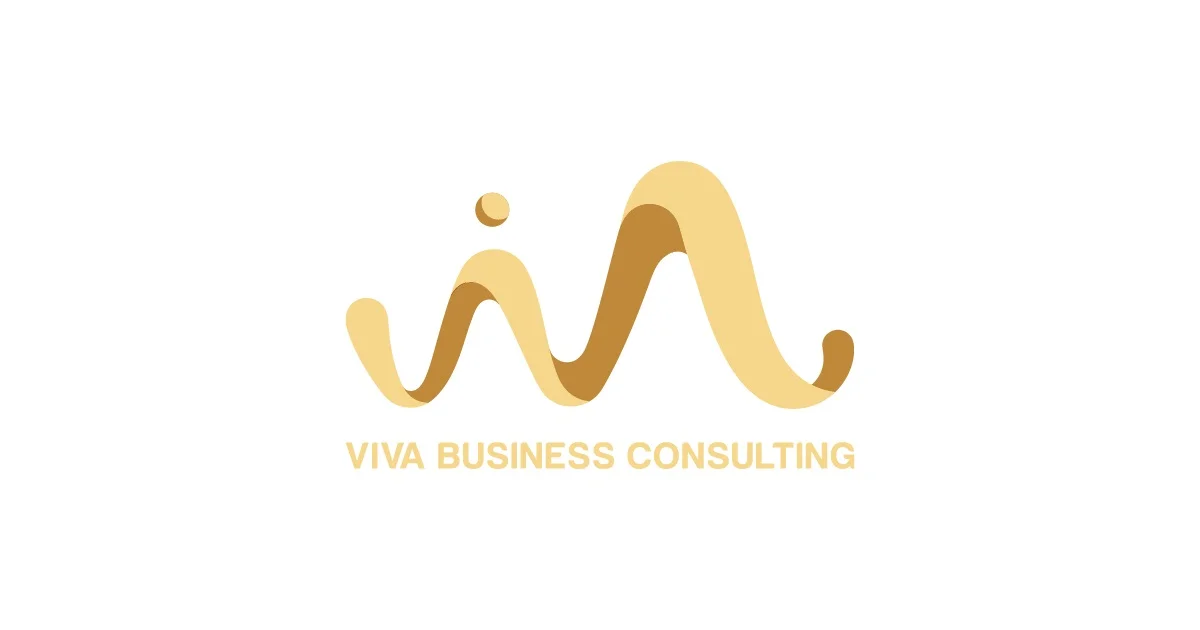 Logo VIVA Business Consulting (VIVA BCS) white background yellow
