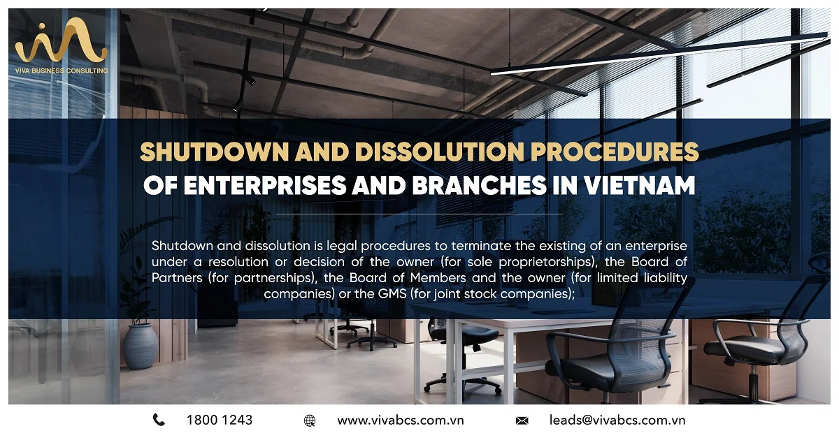Shutdown and dissolution procedures of enterprises and branches