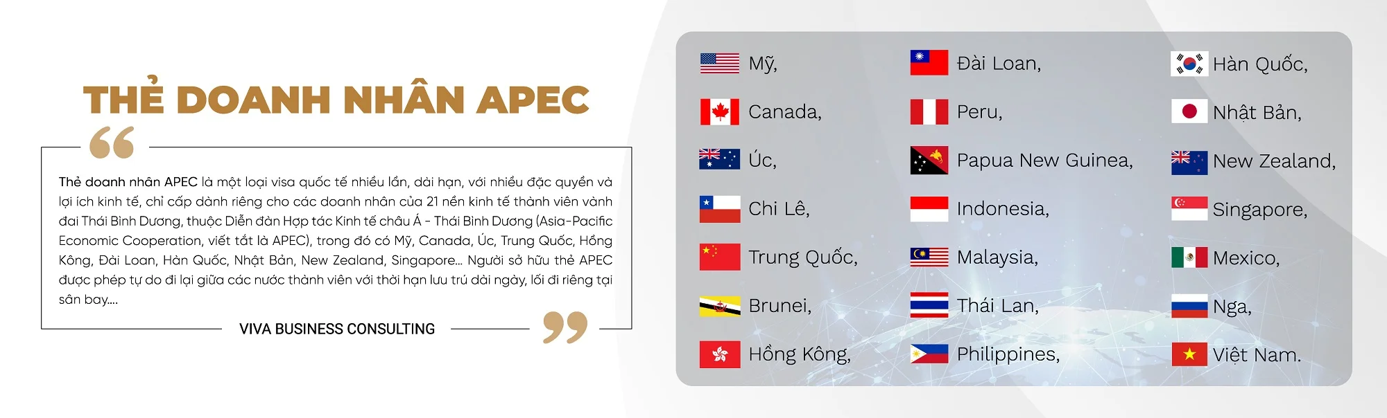 Thẻ doanh nhân APEC 19 quốc gia