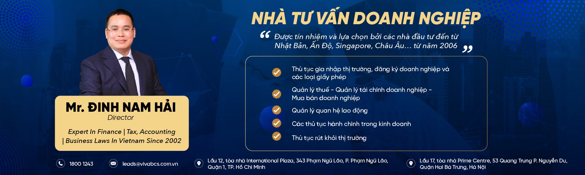 Banner dịch vụ của công ty VIVA Business Consulting 2024
